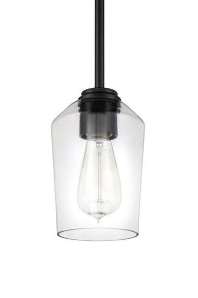 Shayna 1 Light Mini Pendant in Flat Black Pendant Craftmade