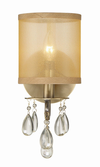 Hampton 1 Light Antique Brass Sconce Wall Sconce Crystorama