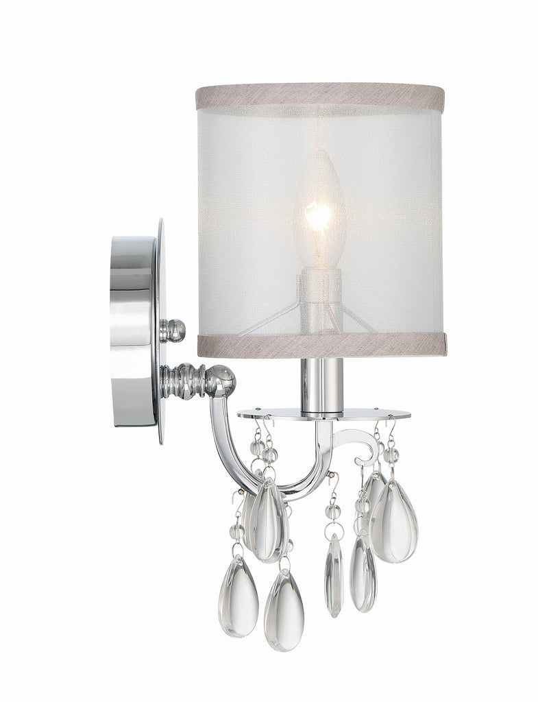 Hampton 1 Light Polished Chrome Sconce Wall Sconce Crystorama