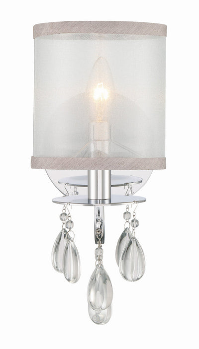 Hampton 1 Light Polished Chrome Sconce Wall Sconce Crystorama