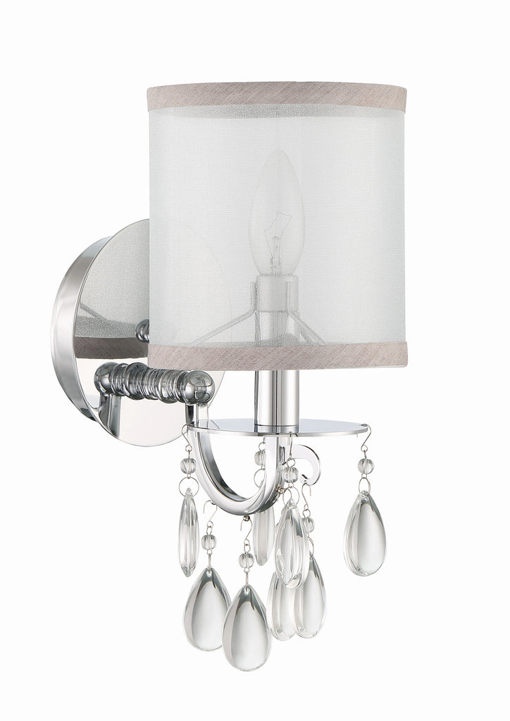 Hampton 1 Light Polished Chrome Sconce Wall Sconce Crystorama