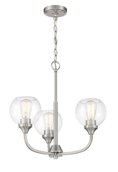 Glenda 3 Light Chandelier in Brushed Polished Nickel Chandelier Craftmade