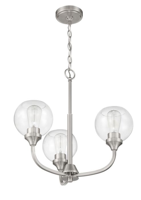 Glenda 3 Light Chandelier in Brushed Polished Nickel Chandelier Craftmade