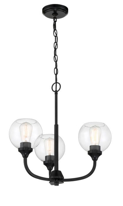 Glenda 3 Light Chandelier in Flat Black Chandelier Craftmade