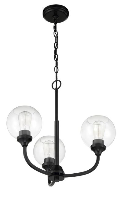 Glenda 3 Light Chandelier in Flat Black Chandelier Craftmade