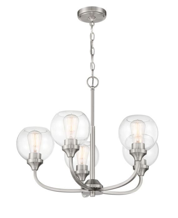 Glenda 5 Light Chandelier in Brushed Polished Nickel Chandelier Craftmade