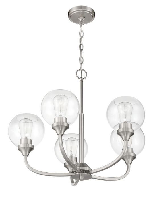 Glenda 5 Light Chandelier in Brushed Polished Nickel Chandelier Craftmade