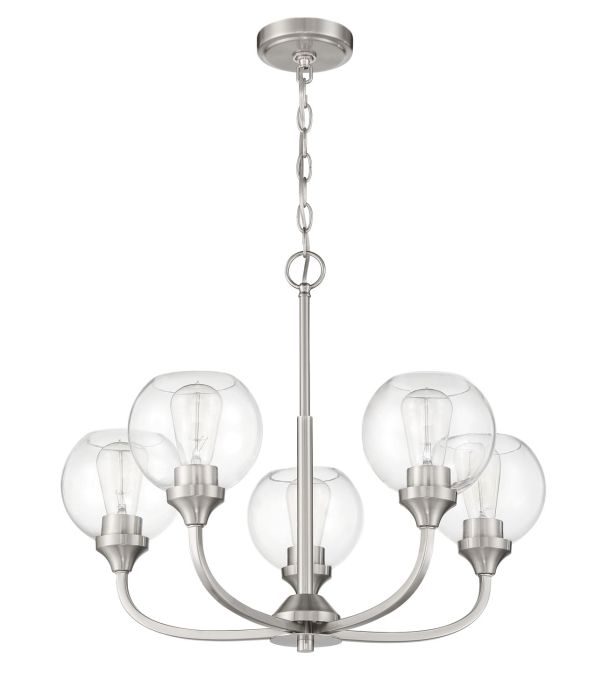 Glenda 5 Light Chandelier in Brushed Polished Nickel Chandelier Craftmade