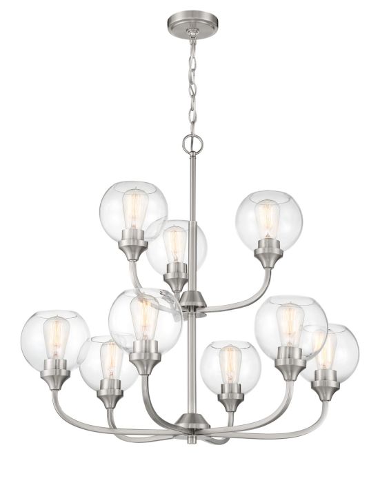 Glenda 9 Light Chandelier in Brushed Polished Nickel Chandelier Craftmade