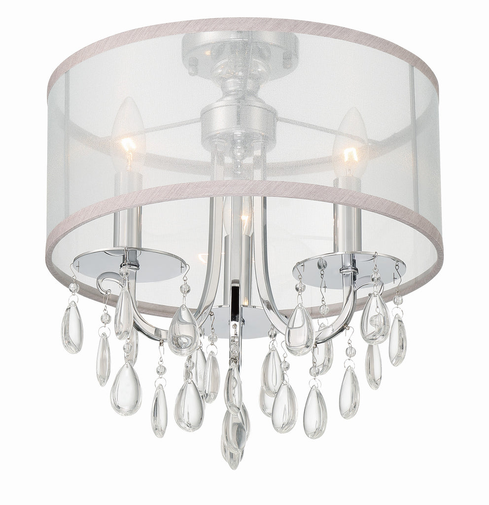 Hampton 3 Light Polished Chrome Semi Flush Mount Semi Flush Crystorama