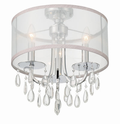 Hampton 3 Light Polished Chrome Semi Flush Mount Semi Flush Crystorama