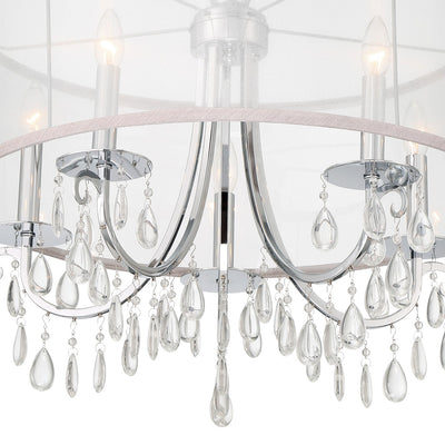 Hampton 5 Light Drum Shade Polished Chrome Chandelier Chandelier Crystorama