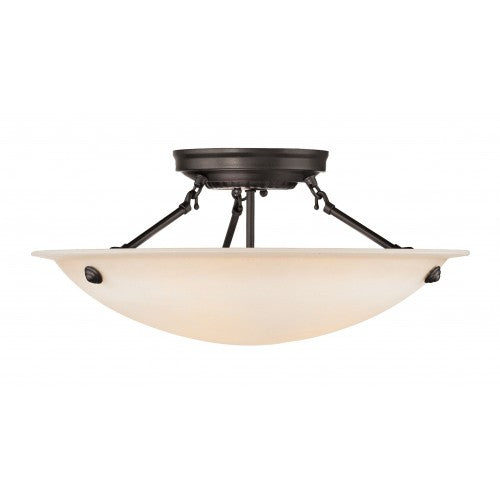 3 Light Bronze Ceiling Mount Semi Flush Livex