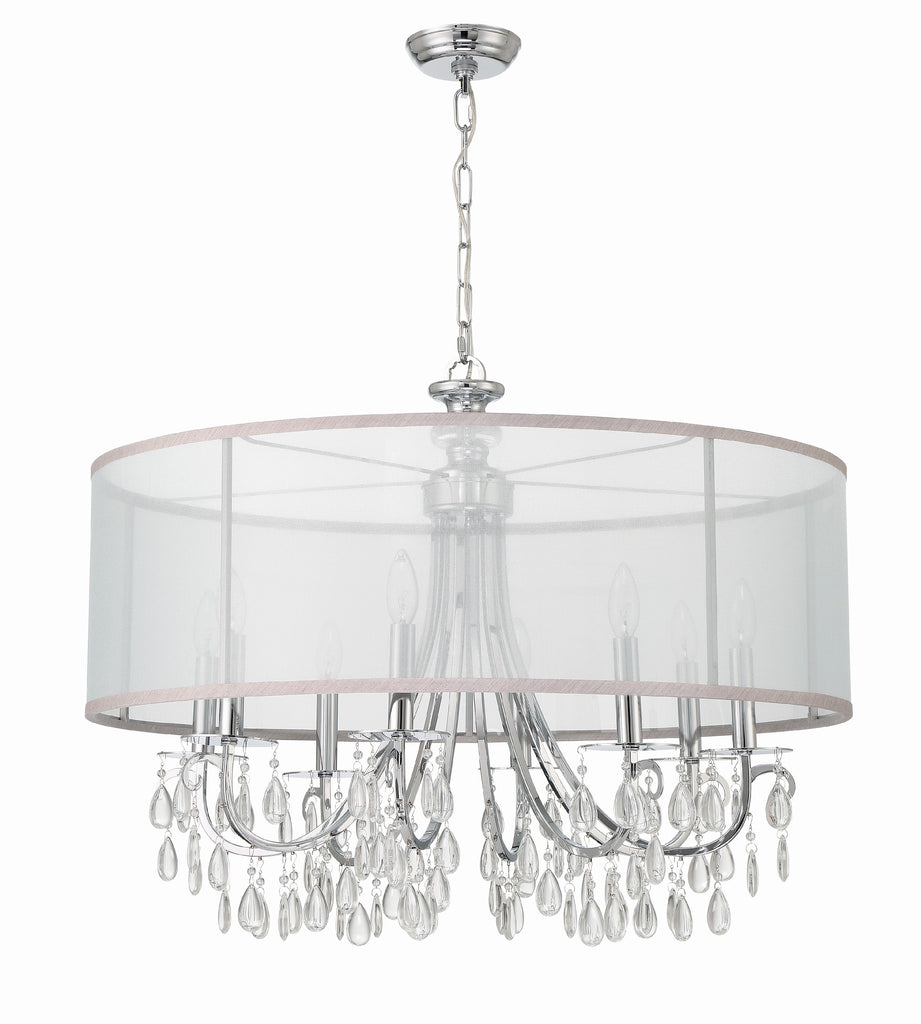 Hampton 8 Light Drum Shade Polished Chrome Chandelier Chandelier Crystorama