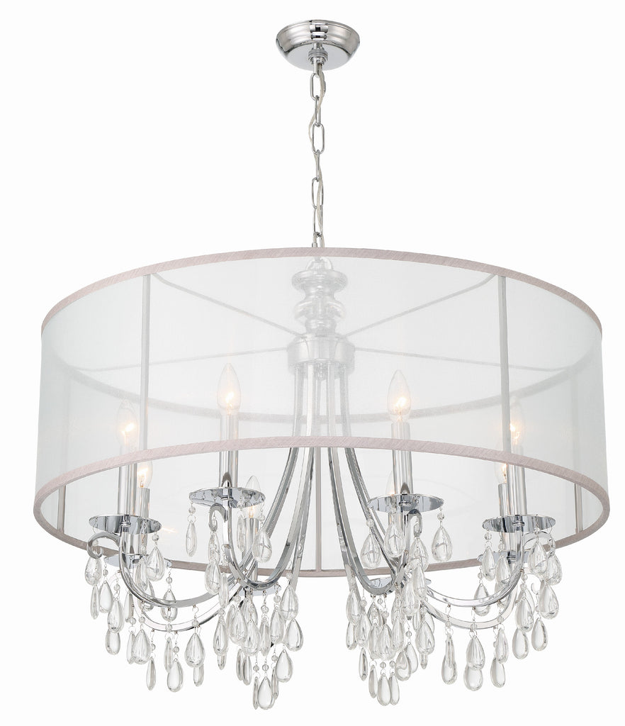 Hampton 8 Light Drum Shade Polished Chrome Chandelier Chandelier Crystorama