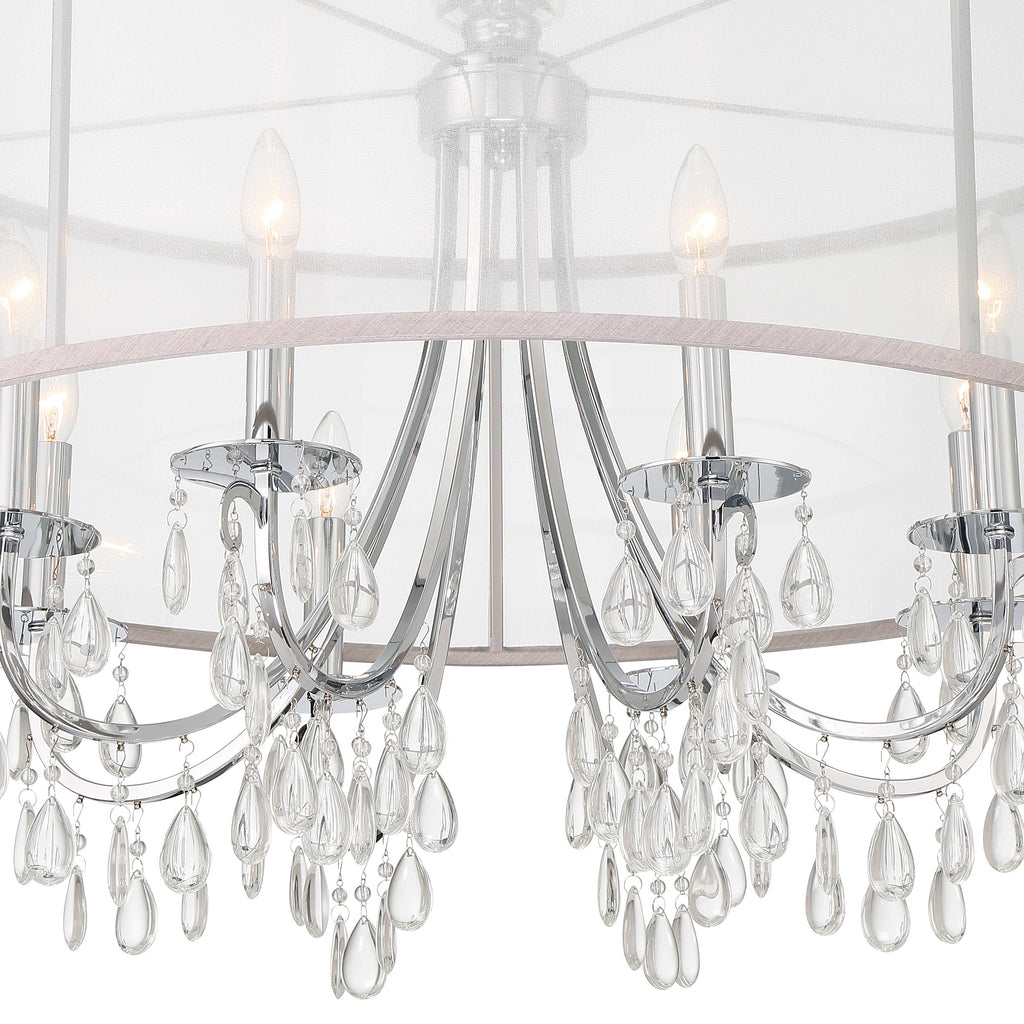 Hampton 8 Light Drum Shade Polished Chrome Chandelier Chandelier Crystorama