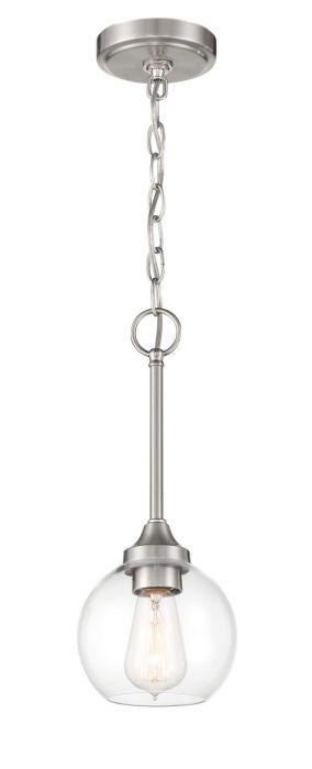 Glenda 1 Light Mini Pendant in Brushed Polished Nickel Pendant Craftmade