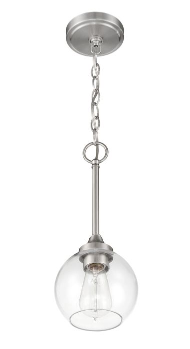 Glenda 1 Light Mini Pendant in Brushed Polished Nickel Pendant Craftmade