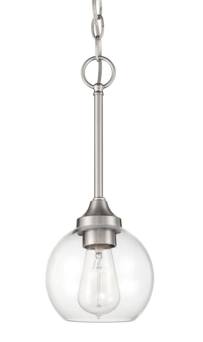 Glenda 1 Light Mini Pendant in Brushed Polished Nickel Pendant Craftmade