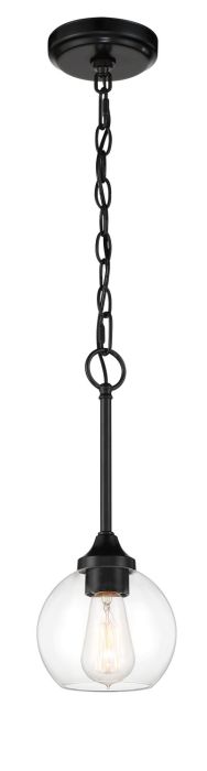 Glenda 1 Light Mini Pendant in Flat Black Pendant Craftmade