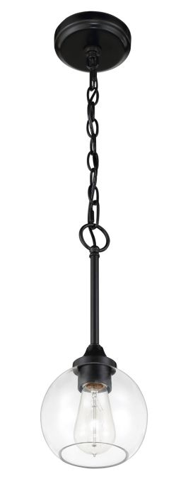 Glenda 1 Light Mini Pendant in Flat Black Pendant Craftmade