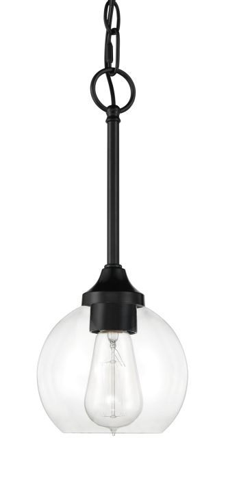 Glenda 1 Light Mini Pendant in Flat Black Pendant Craftmade