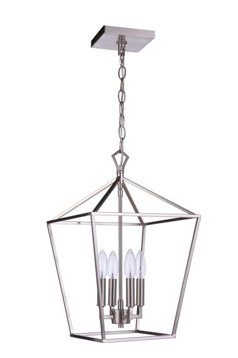 Flynt II 4 Light 12" Foyer in Brushed Polished Nickel Pendant Craftmade