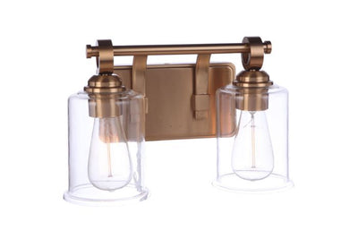 Romero 2 Light Vanity in Satin Brass Bath and Vanity Craftmade