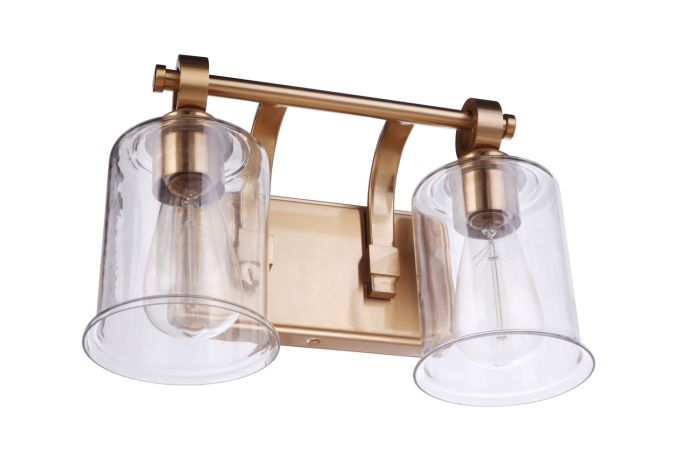 Romero 2 Light Vanity in Satin Brass Bath and Vanity Craftmade