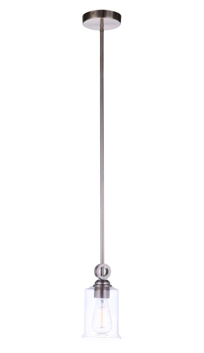 Romero 1 Light Mini Pendant in Brushed Polished Nickel Pendant Craftmade