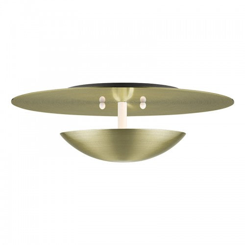 2 Light Antique Brass Large Semi-Flush/ Wall Sconce Wall Sconce Livex