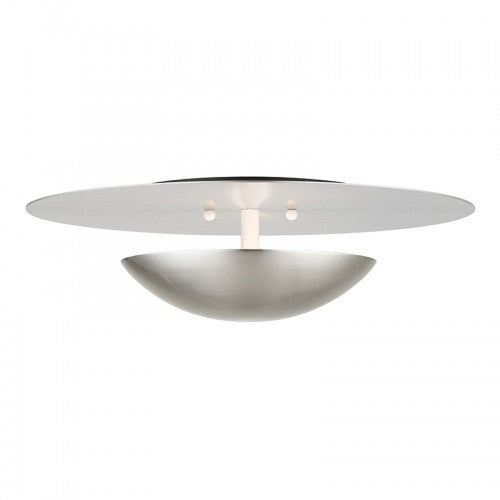 2 Light Brushed Nickel Large Semi-Flush/ Wall Sconce Wall Sconce Livex