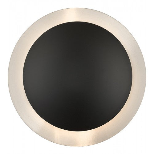 2 Light Black Medium Semi-Flush/ Wall Sconce with Brushed Nickel Reflector Backplate Wall Sconce Livex