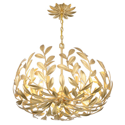 Broche 5 Light Antique Gold Chandelier Chandelier Crystorama