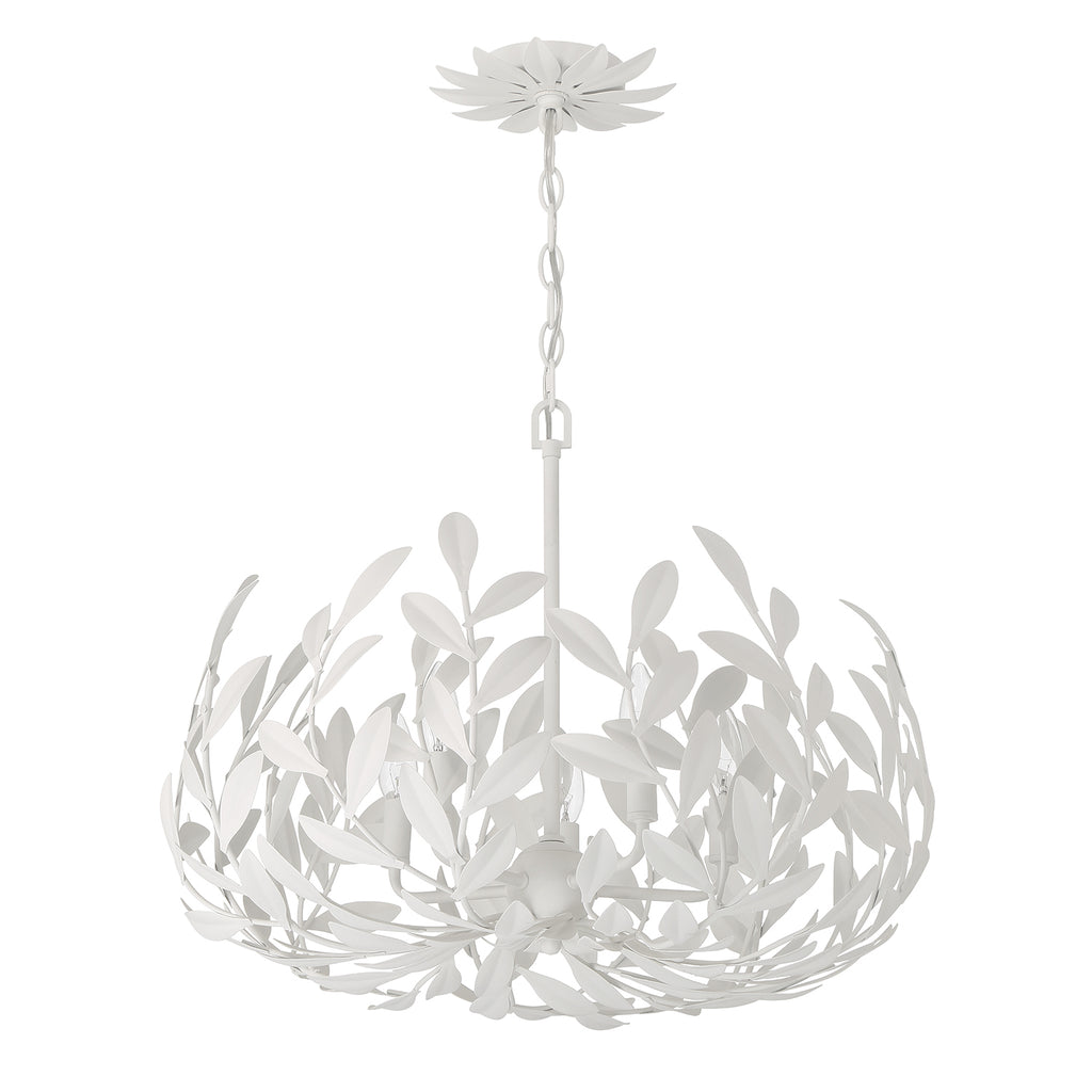 Broche 5 Light Matte White Chandelier Chandelier Crystorama