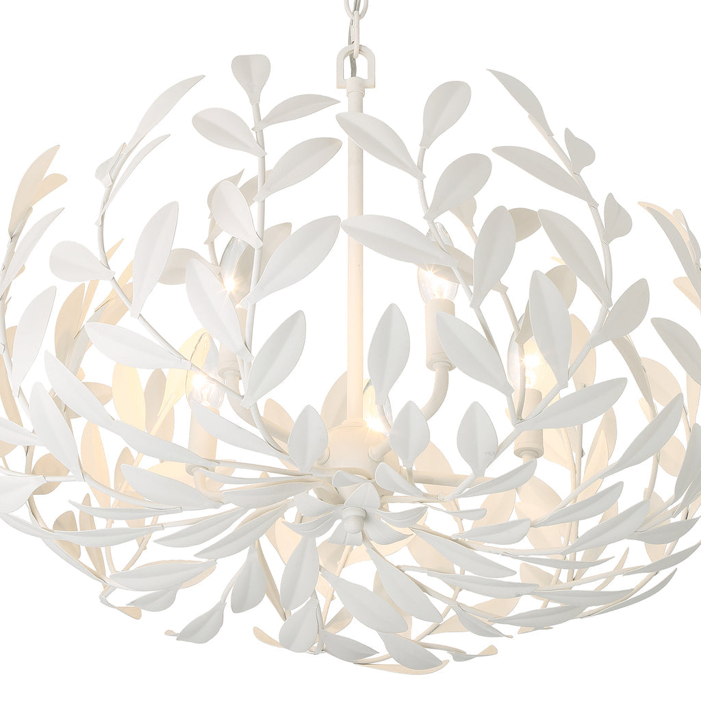 Broche 5 Light Matte White Chandelier Chandelier Crystorama