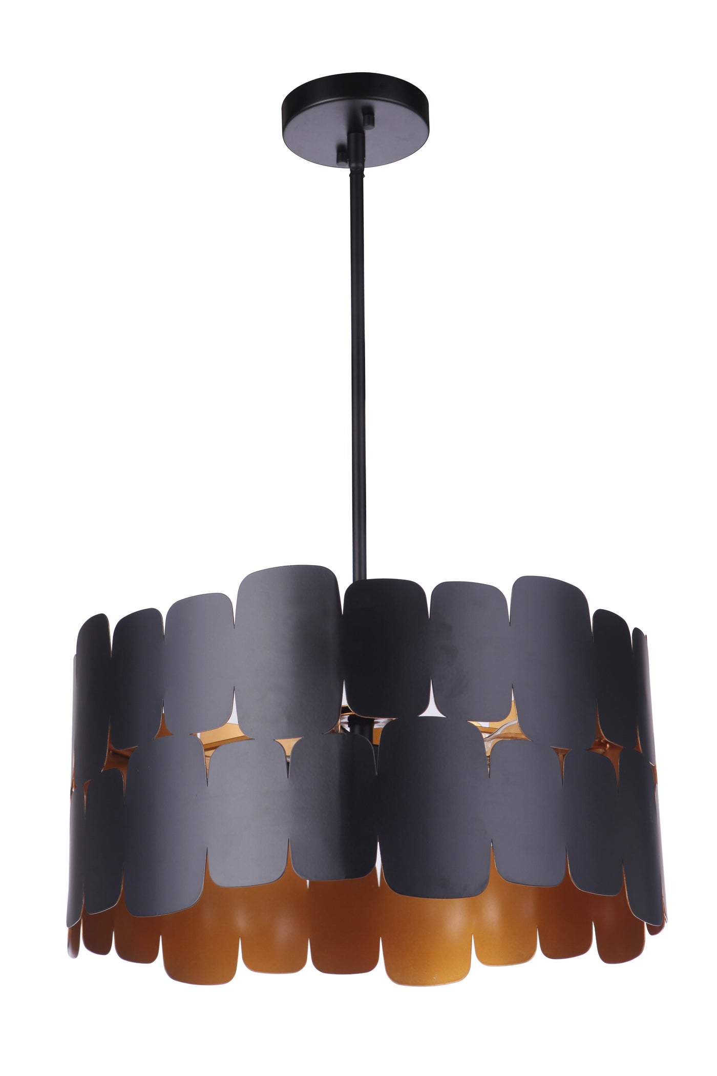 Sabrina 1 Light Convertible Semi Flush in Flat Black/Gold Luster Semi Flush Craftmade