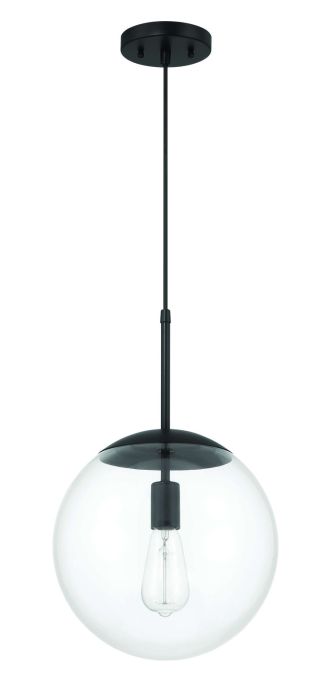 Gaze 12" 1 Light Pendant in Flat Black Pendant Craftmade