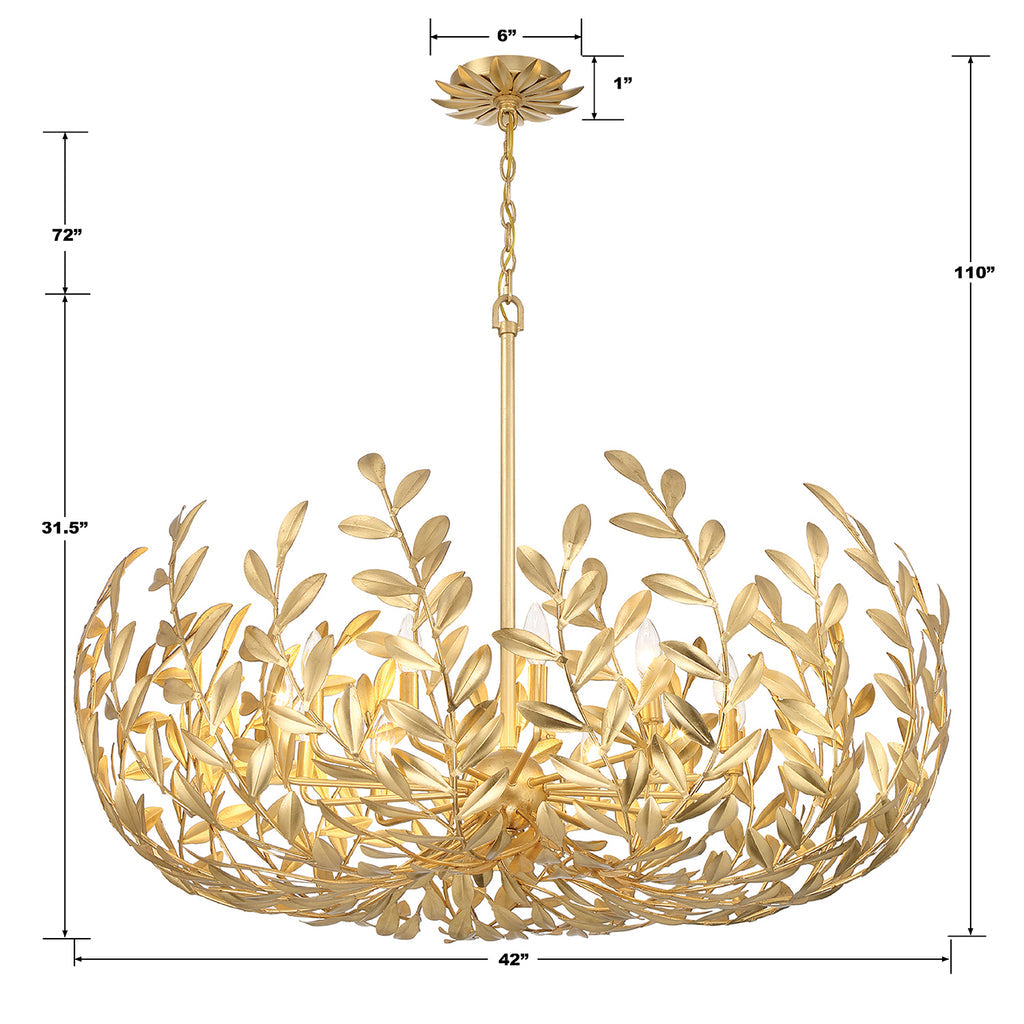 Broche 12 Light Antique Gold Chandelier Chandelier Crystorama