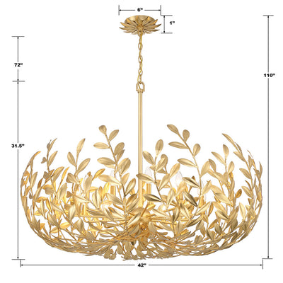 Broche 12 Light Antique Gold Chandelier Chandelier Crystorama