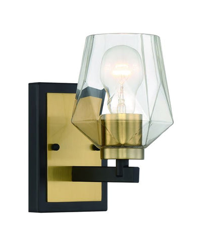 Avante Grand 1 Light Sconce in Flat Black/Satin Brass Wall Sconce Craftmade