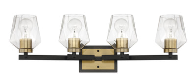 Avante Grand 4 Light Vanity in Flat Black/Satin Brass Bath and Vanity Craftmade