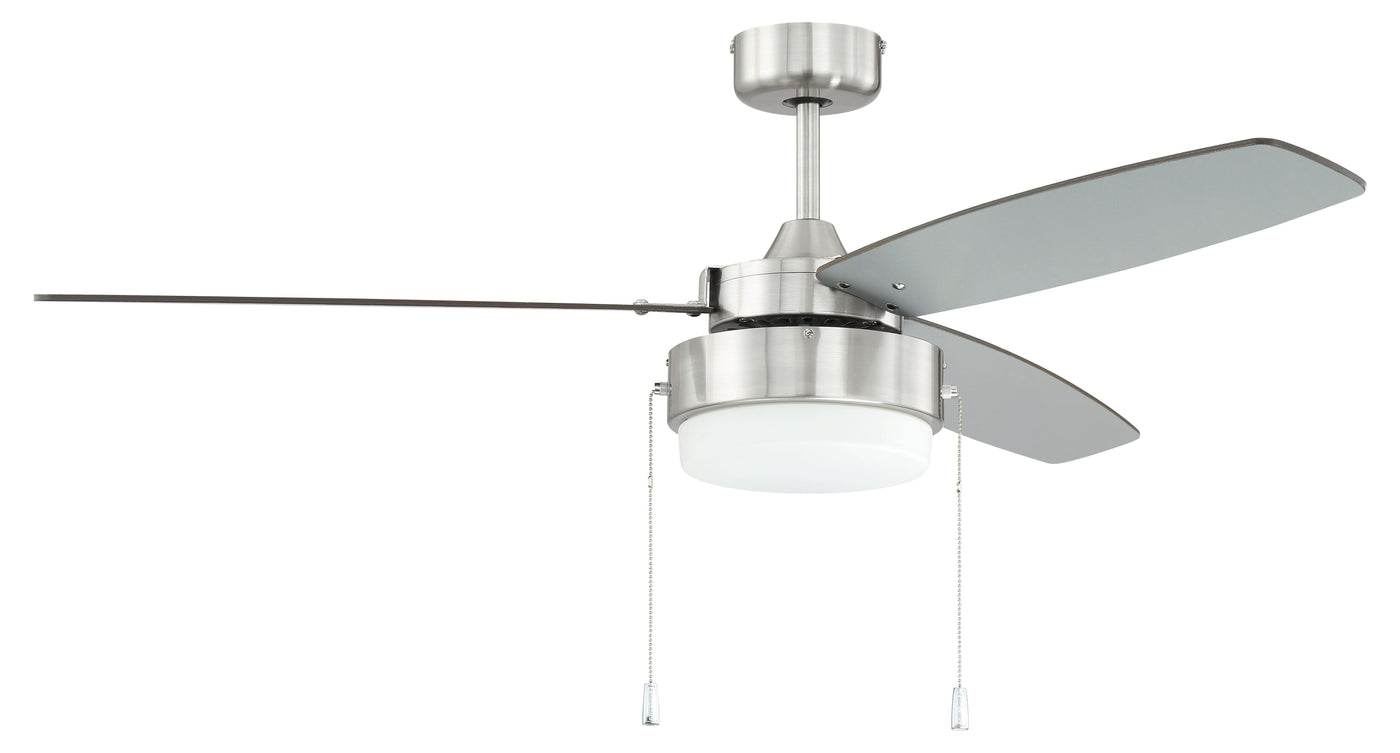 52" Intrepid in Brushed Polished Nickel w/ Brushed Nickel/Walnut Blades Ceiling Fan CRAFTMADE