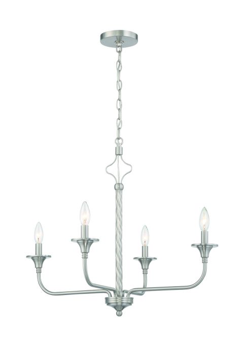 Jolenne 4 Light Chandelier in Brushed Polished Nickel Chandelier Craftmade