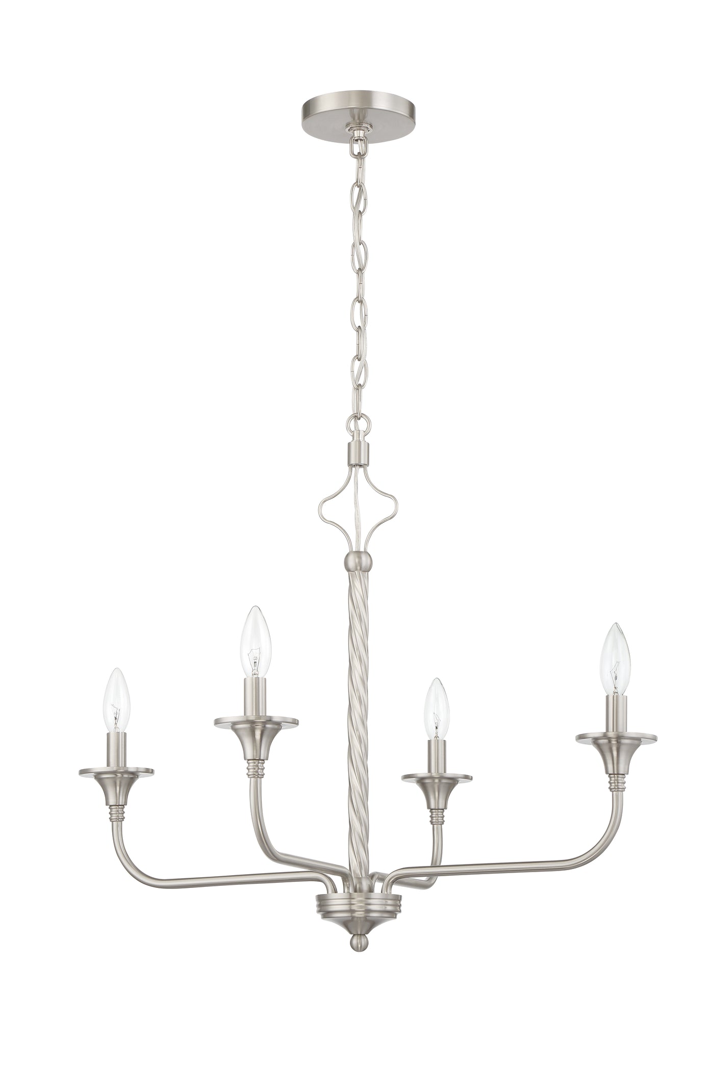 Jolenne 4 Light Chandelier in Brushed Polished Nickel Chandelier Craftmade