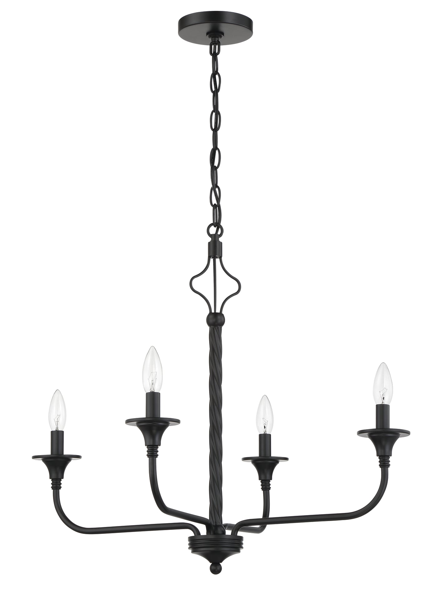 Jolenne 4 Light Chandelier in Flat Black Chandelier Craftmade