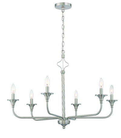 Jolenne 6 Light Chandelier in Brushed Polished Nickel Chandelier Craftmade