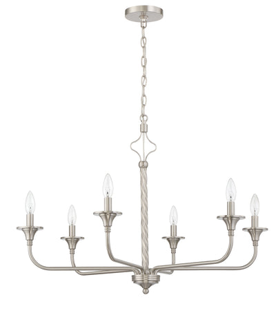 Jolenne 6 Light Chandelier in Brushed Polished Nickel Chandelier Craftmade