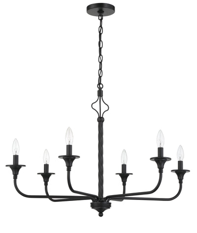 Jolenne 6 Light Chandelier in Flat Black Chandelier Craftmade