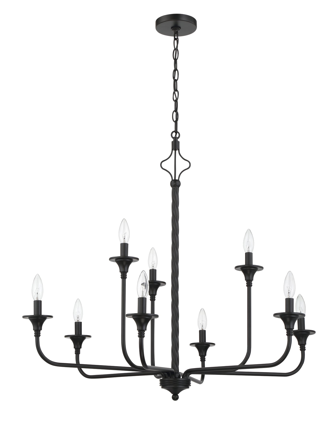 Jolenne 8 Light Chandelier in Flat Black Chandelier Craftmade